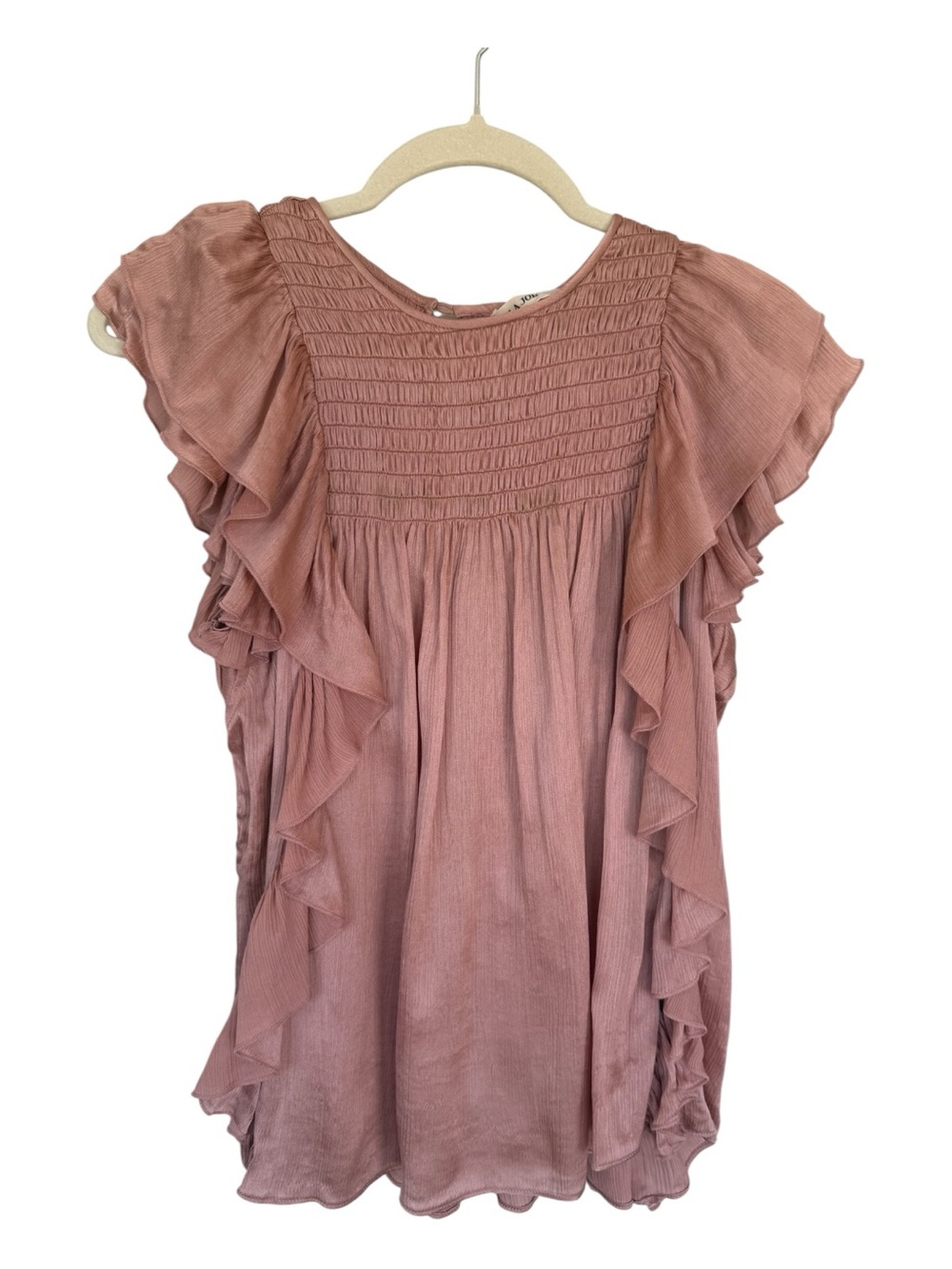 Ulla Johnson Ruffled Smocked Yoke Women's Top - Dusty Rose
